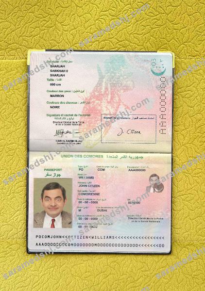 Union Des Comores passport photo look